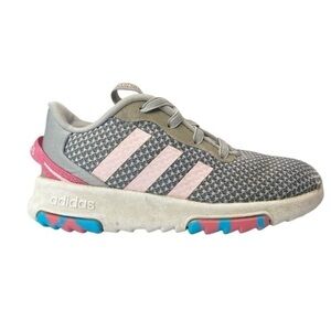 Adidas Girls Gray and Pink Slip On Sneakers Size 9K